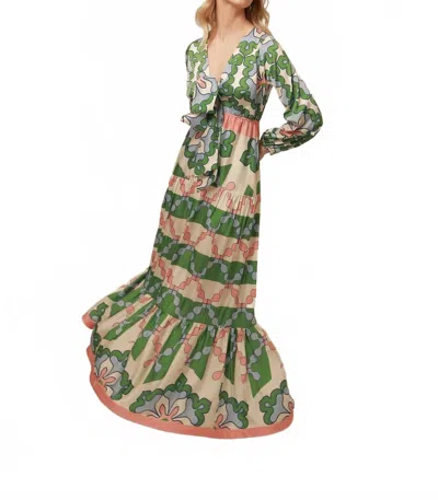 Lavi Floral Eva Maxi Dress In Multi In Green
