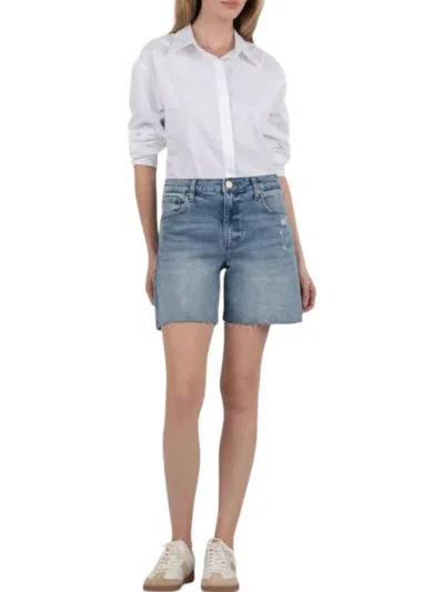 Kut From The Kloth Hailey High Rise Short In Focus With Medium Base Wash In Blue