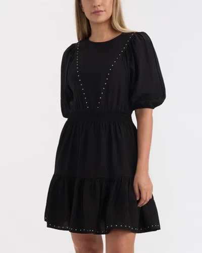 Ellen Tracy Stud Tiered Dress In Black