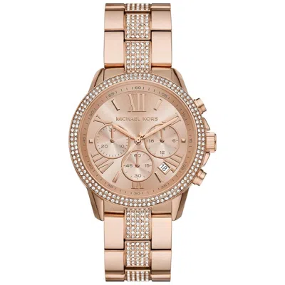 Michael Kors Oversized Brynn Pave Rose Gold-tone Ladies Watch In Gold