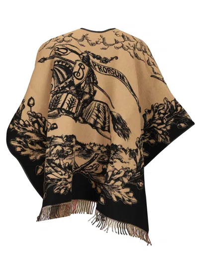 Burberry Reversible Cape Scarves And Foulards Multicolor In Brown