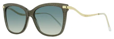 Jimmy Choo Steff Glitter-effect Sunglasses In Gold