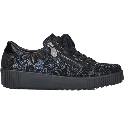 Rieker Women's Gesa 04 Faux Leather Sneaker In Navy/schwarz In Multi