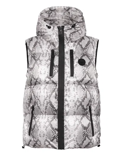 Plein Sport Nylon Puffer Gilet Pitone In Gray