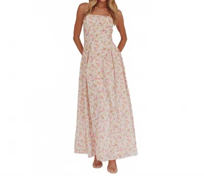 One And Only Collective Sun On My Face Floral Flowy Maxi Dress In Blue In Pink