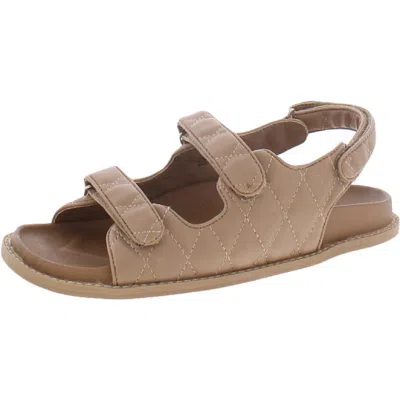 Madden Girl Bradley Womens Faux Leather Adjustable Footbed Sandals In Animal Print