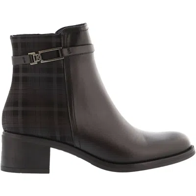 Dorking By Fluchos Women's Chiara Leather Booties In Black Leather/plaid In Animal Print
