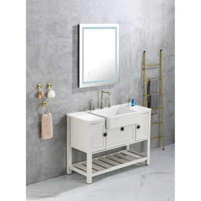 Streamdale Furniture Streamdale Led Bathroom Mirror With High Lumen And Anti-fog In White