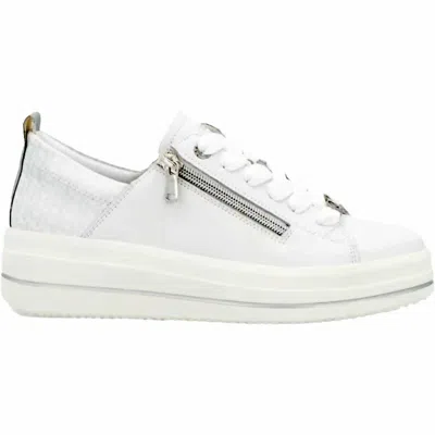 Remonte Women's Leather Sneakers In White/silver Leather In Multi
