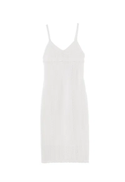 525 America Pointelle Midi Dress In White In White