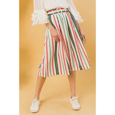 Truedames A Woven Midi Skirt In Multi