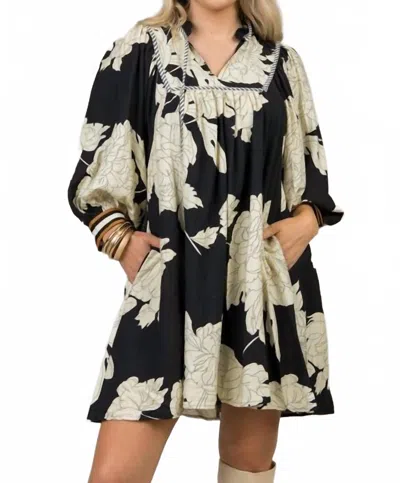 Entro Boho Floral Mini Dress In Multi In Multi