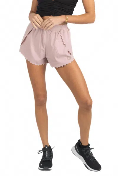 Akalia Chloe Romantic Scalloped Detailing Shorts In Pink