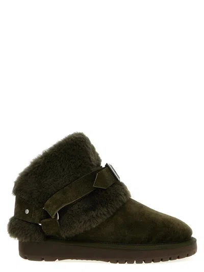 Burberry Man Ankle Boots Military Green Size 9 Shearling In Green