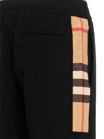 Burberry Joggers With Side Stripes And Cuffs In Black