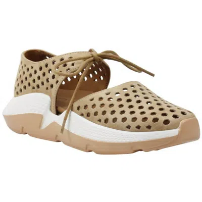L'amour Des Pieds Women's Himar Kid Suede Sneaker In Cognac In Green
