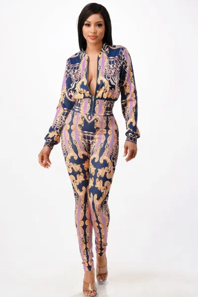 Truedames Women's Zip-up Style Jacket With Leggings Set In Pink