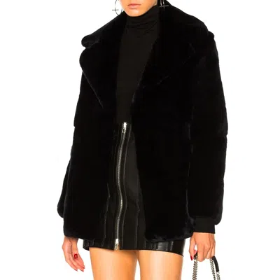 Alberta Ferretti Friday Rabbit Fur Jacket Women In Black
