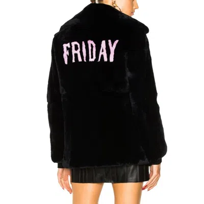 Alberta Ferretti Friday Rabbit Fur Jacket Women In Black