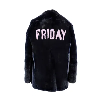 Alberta Ferretti Friday Rabbit Fur Jacket Women In Black