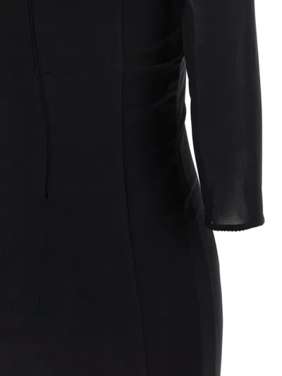 Pinko Dress Featuring Sheer Panel And 3/4 Sleeves In Black