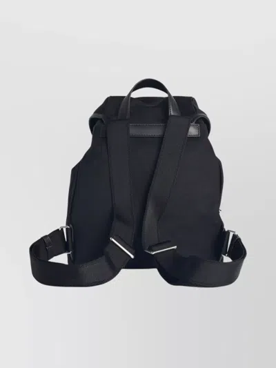 Moncler Versatile Polyester Backpack Adjustable Straps In Black