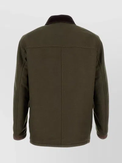 Fay Jacket Wool Blend Contrast Collar In Multi