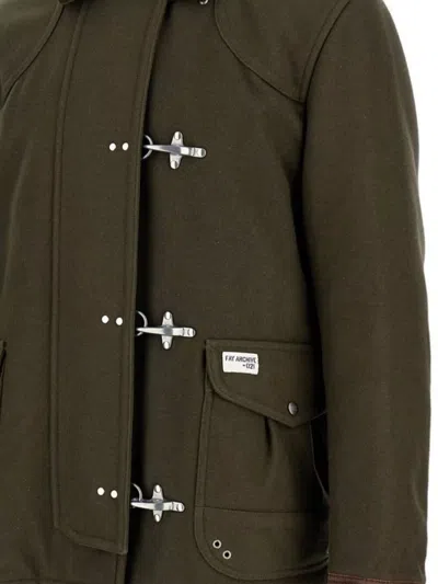 Fay Jacket Wool Blend Contrast Collar In Multi