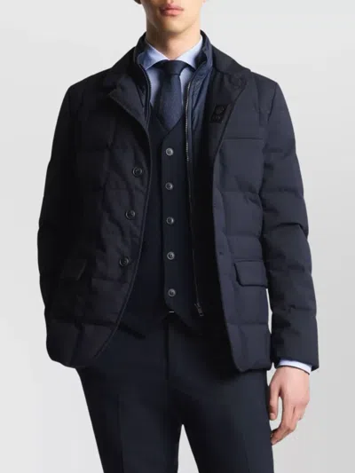 Fay Padded Down Coat Stand-up Collar In Blue