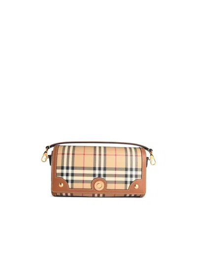Burberry 'note' Beige Cotton Blend Bag Women In Brown