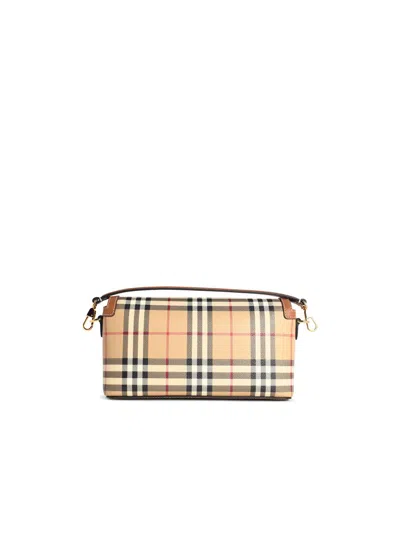 Burberry 'note' Beige Cotton Blend Bag Women In Brown