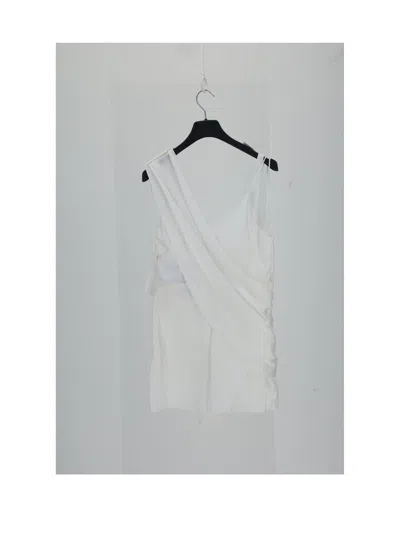 Dior V-neck Sleeveless Suspender Jumpsuit In White