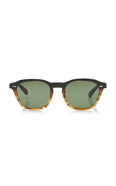 Oliver Peoples X Roger Federer R-11 Round-frame Acetate Sunglasses In Brown