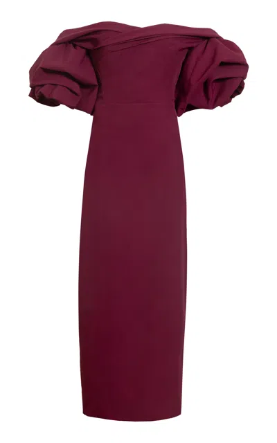 Delphine Tess Dress In Burgundy