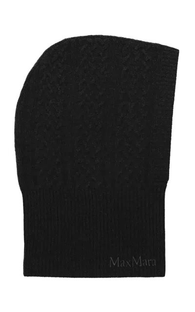 Max Mara Ribbed Cashmere Balaclava In Black