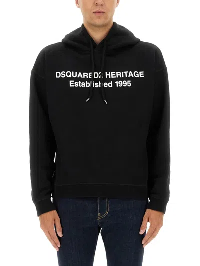 Dsquared2 Sweatshirt With Print In Black