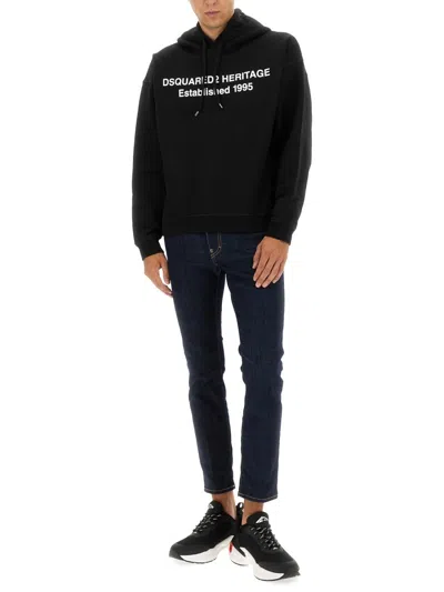 Dsquared2 Sweatshirt With Print In Black