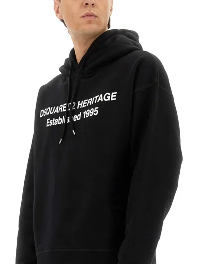 Dsquared2 Sweatshirt With Print In Black