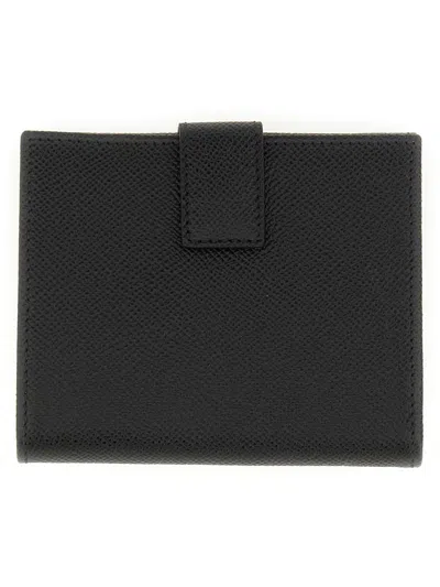 Ferragamo Gancini Wallet Gold-tone Hardware In Black