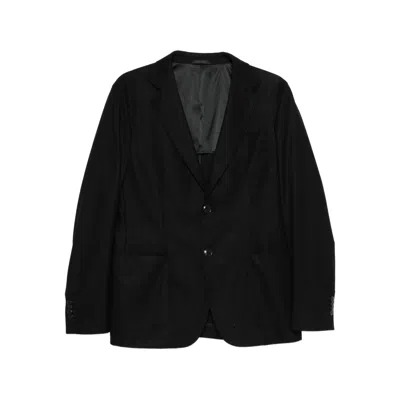 Giorgio Armani Two-button Patch-pocket Jacket In Black