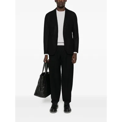 Giorgio Armani Two-button Patch-pocket Jacket In Black