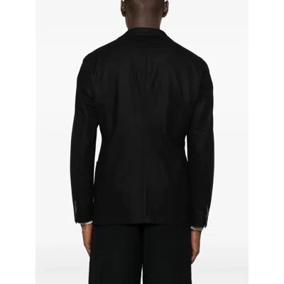 Giorgio Armani Two-button Patch-pocket Jacket In Black