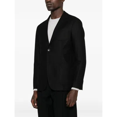 Giorgio Armani Two-button Patch-pocket Jacket In Black
