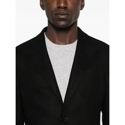 Giorgio Armani Two-button Patch-pocket Jacket In Black