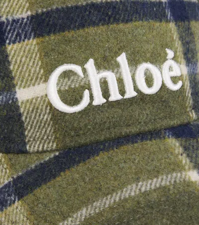 刺绣格纹棒球帽