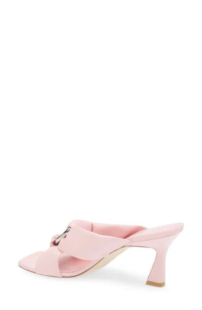 Stuart Weitzman Cece Leather Twisted Ring Slide Sandals In Pink