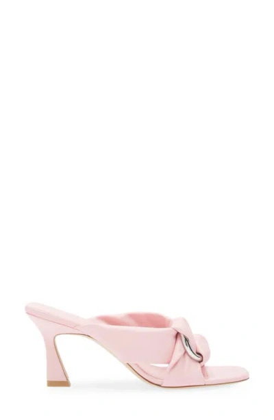 Stuart Weitzman Cece Leather Twisted Ring Slide Sandals In Pink
