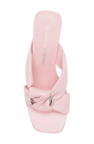 Stuart Weitzman Cece Leather Twisted Ring Slide Sandals In Pink