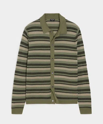 Todd Snyder Men's Silk-cotton Sweater Polo In Sage, Size Xxl In Green