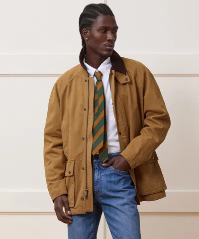 Todd Snyder Men's Long Canvas Stable Jacket In Khaki, Size Xxl In Brown